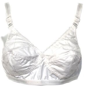 Bra Fair Lady Lingerie 34B White Cotton Lace Wireless Full Coverage NWT Saloni